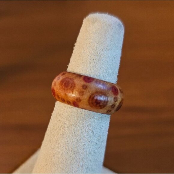 Size 5 Real Wood Unisex Ring Handcrafted Matte Finish Minimalist Jewelry - Picture 2 of 3